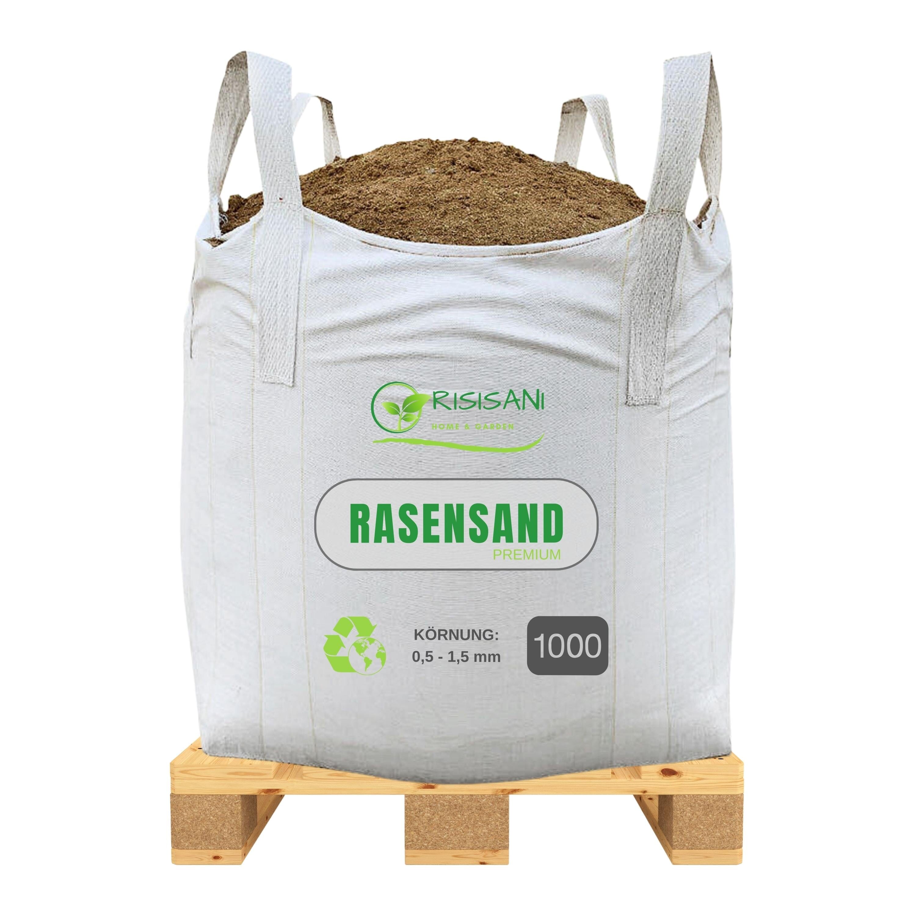 RISISANI Premium Rasensand 1000 kg | Quarzsand mit Körnung 0,5-1,5 mm RISISANI