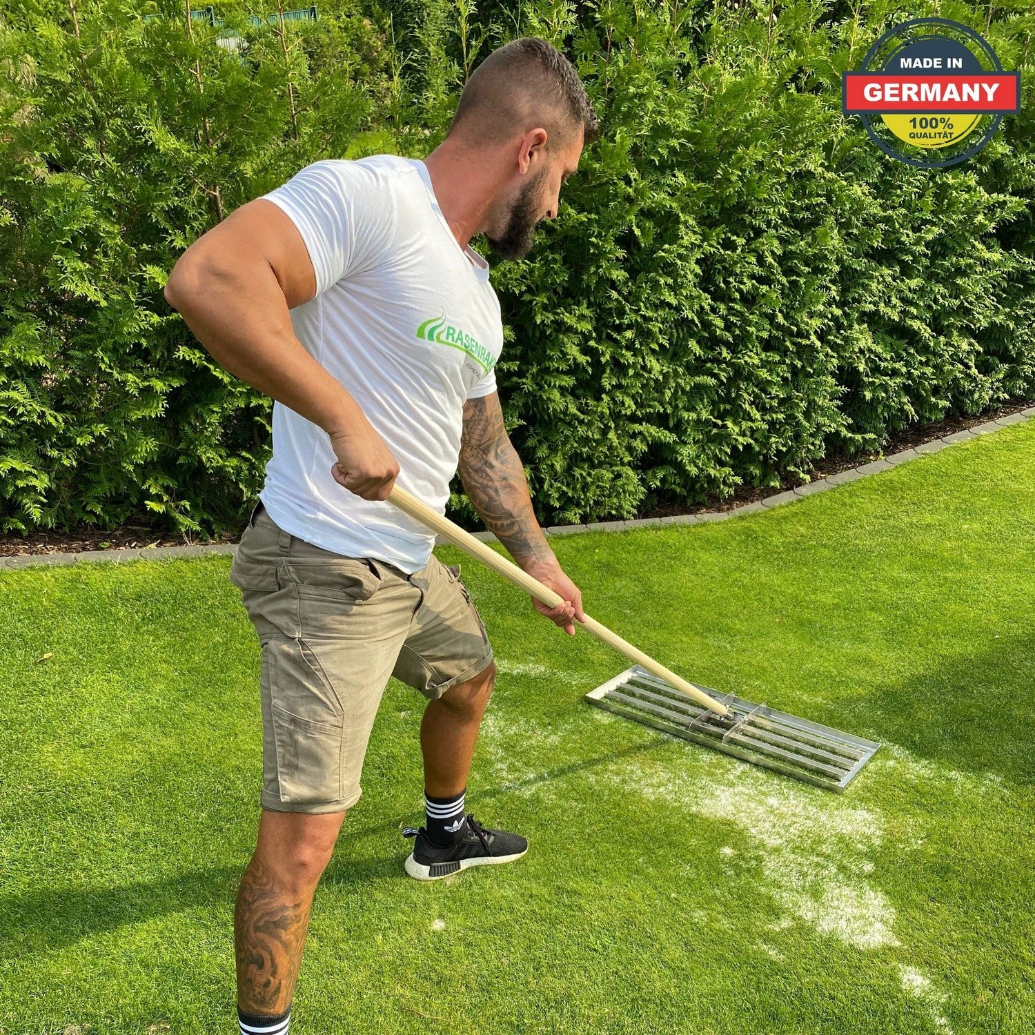 Rasenrakel Set iniziale RISISANI: Premium L-80 + 125 kg di sabbia per prato RISISANI Casa e giardino IT