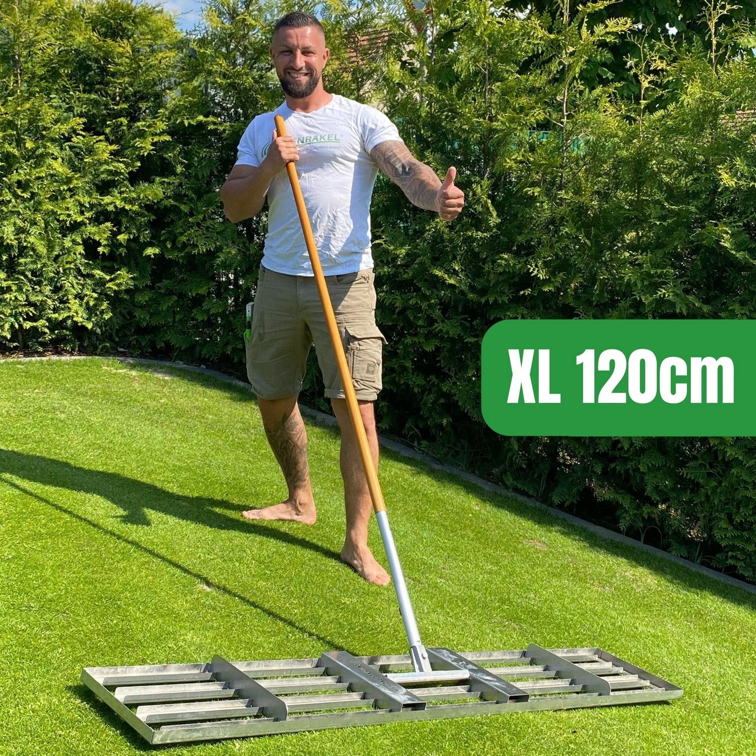 Rasenrakel Rasenrakel Rasenrakel RISISANI Premium XL-120 in roestvrij staal RISISANI Duitsland