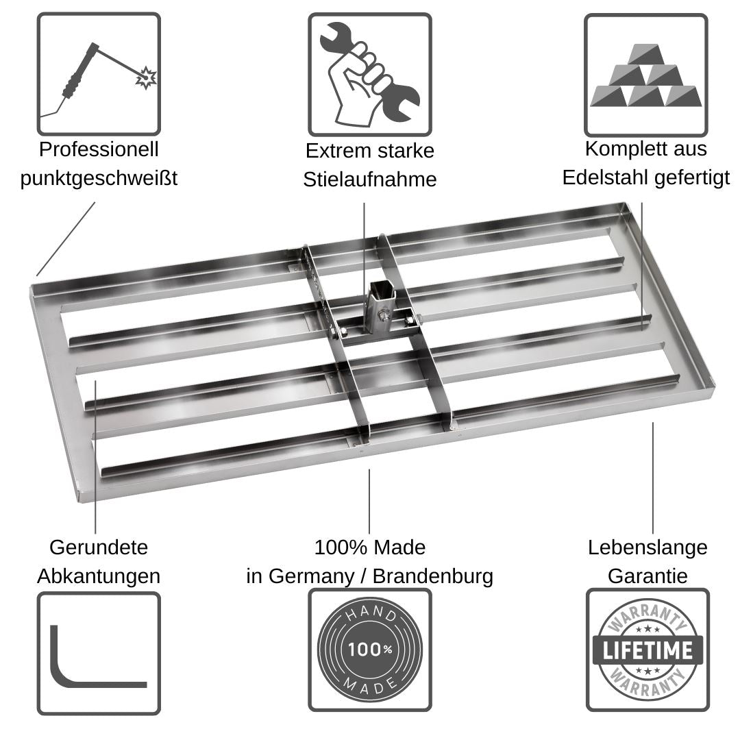 Rasenrakel Rasenrakel Rasenrakel RISISANI Premium L-80 in acciaio inox | B-Goods RISISANI Germania