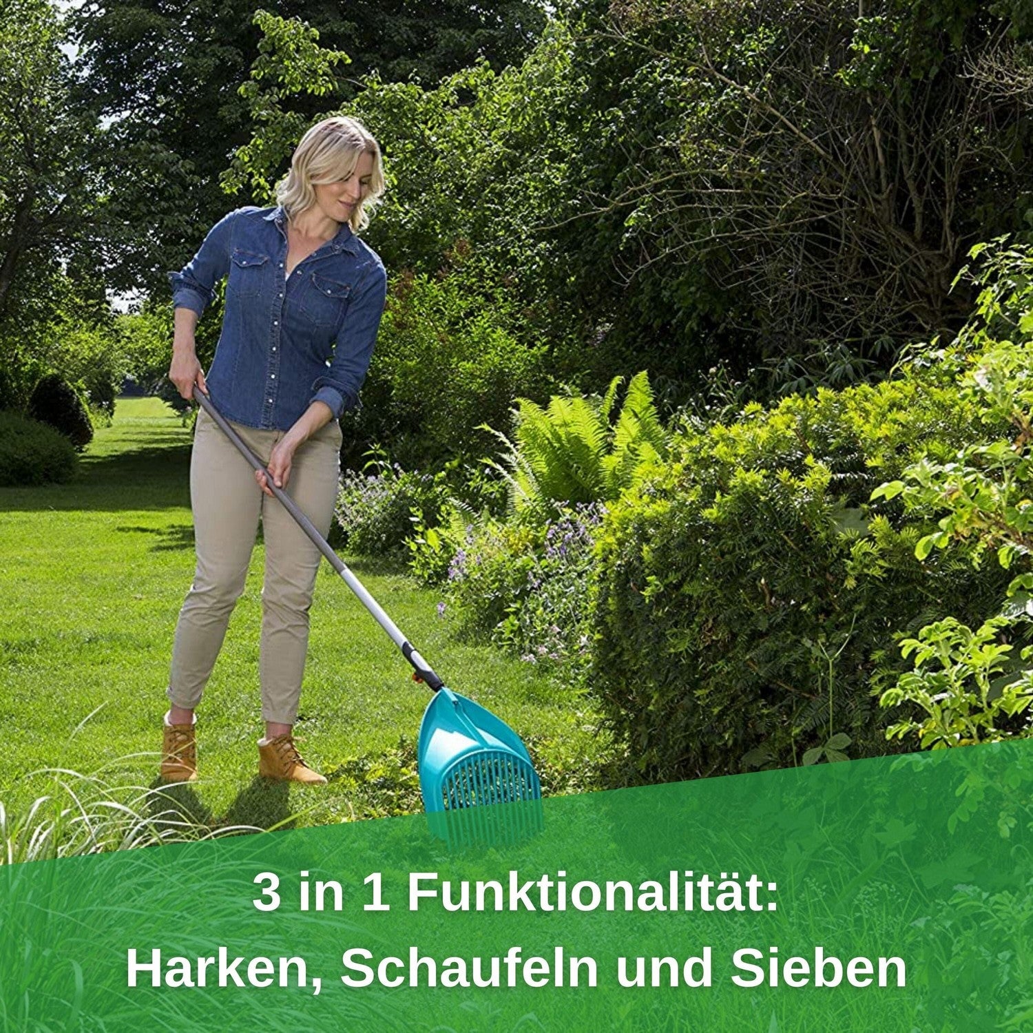 Gardena® Combisystem Schaufelrechen RISISANI Rasenrakel Deutschland